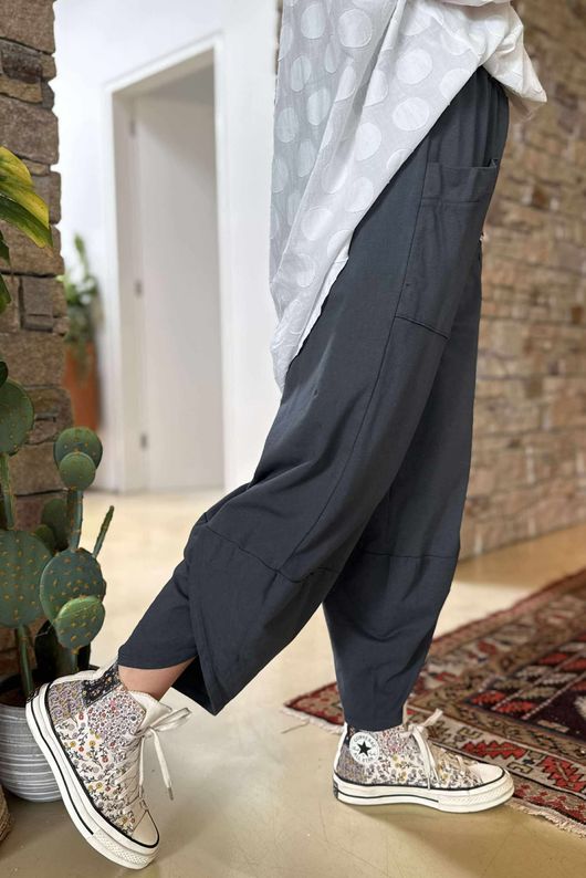 Made in Italy Lagenlook Shelby Cocoon Pant Charcoal